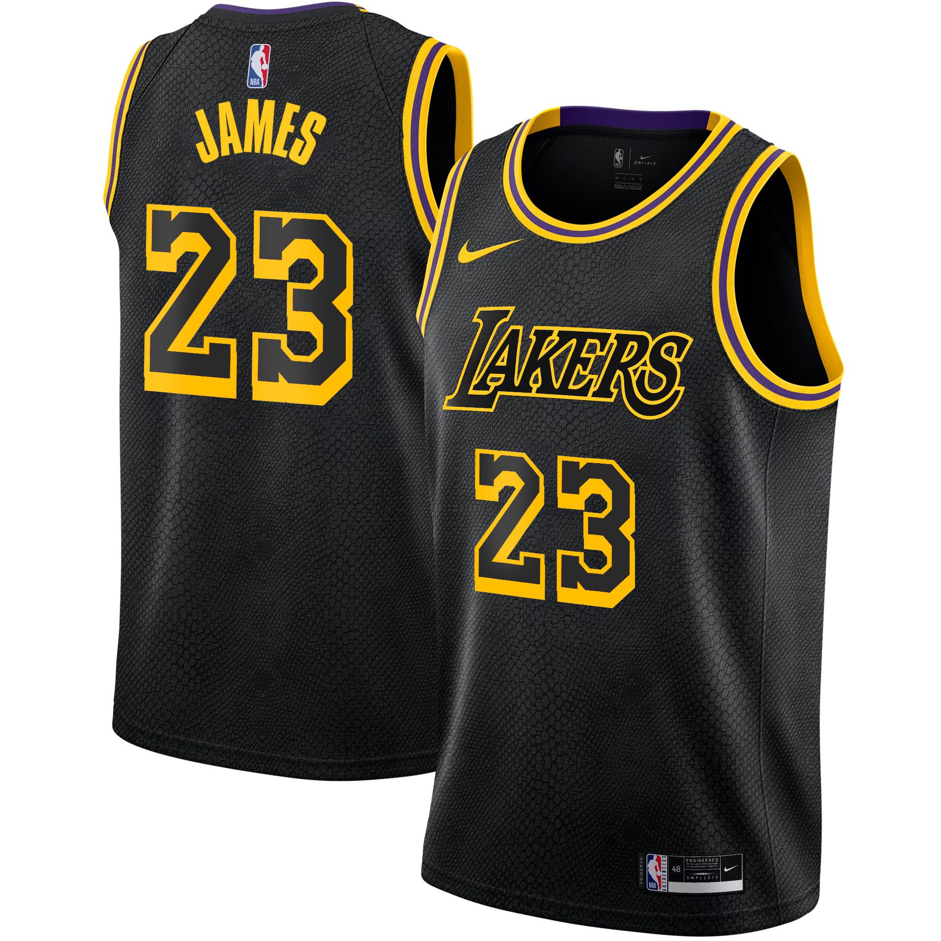 Men Los Angeles Lakers #23 James Black 2025 Nike Swingman NBA Jersey->->NBA Jersey
